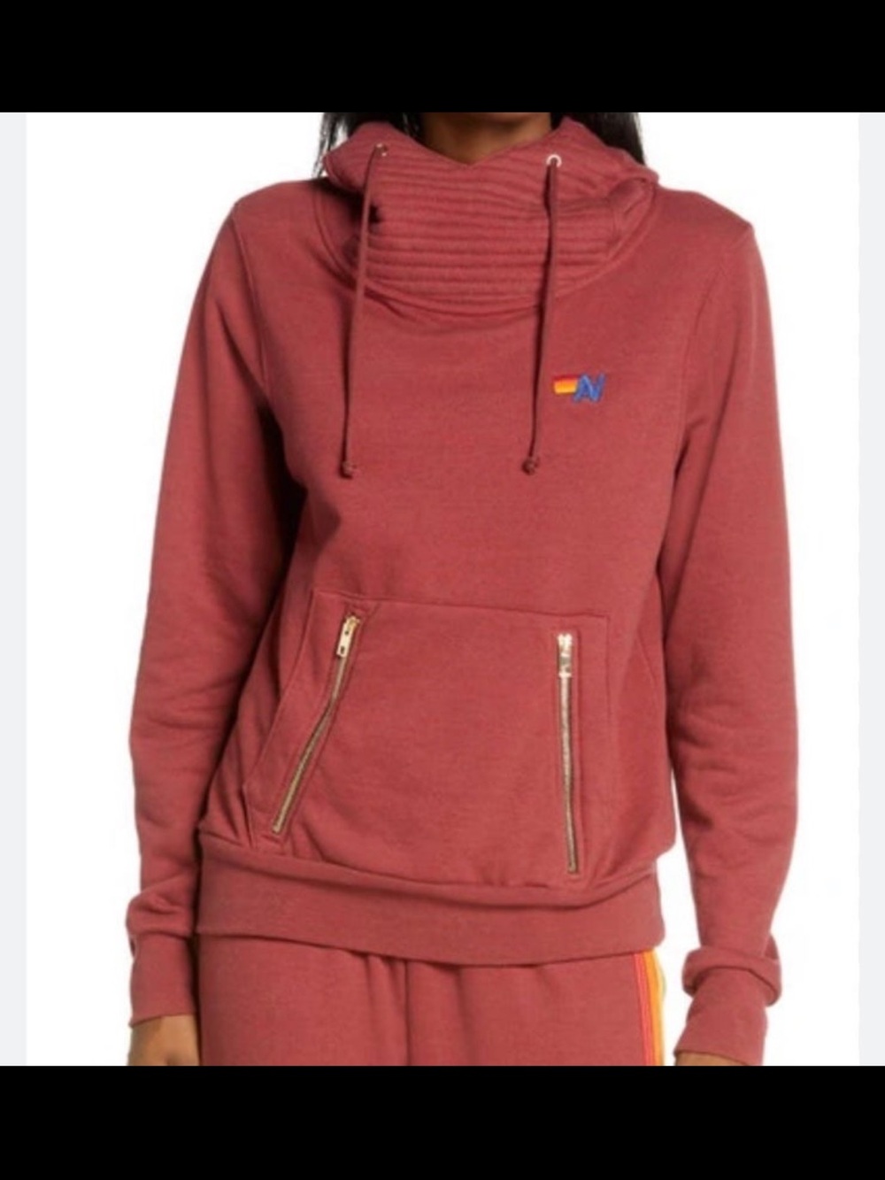 Aviator Nation Ninja Burgundy Hoodie Small NWT